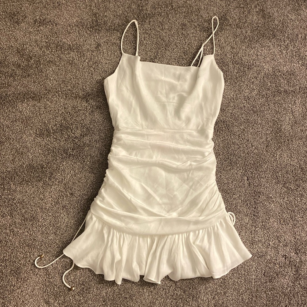 White Satin Hello Molly Mini Dress